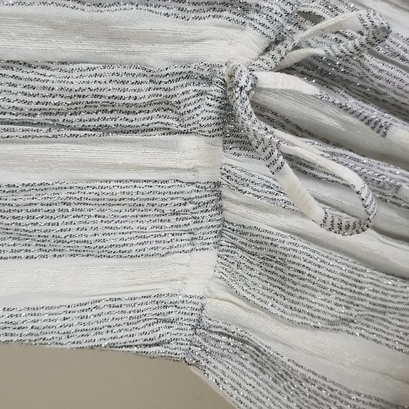 Blue Island subtle metallic rayon double slit swim cover up, women's XS - Picture 6 of 10